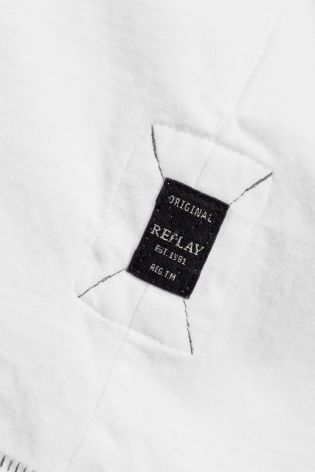 White Replay&reg; Contrast Neon Logo T-Shirt